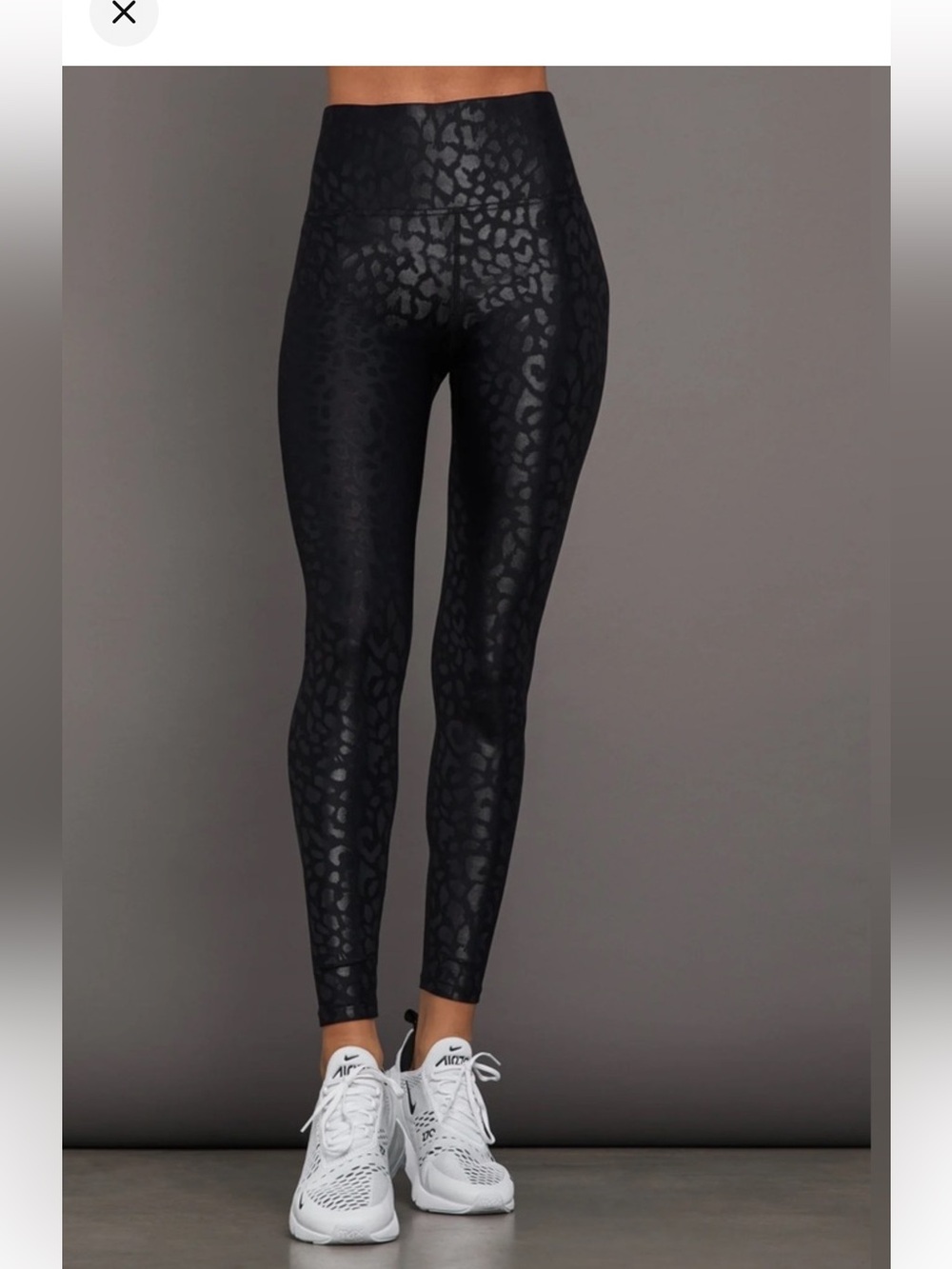 Carbon 38 xs High-Waisted Black Leopard Shine Leggings